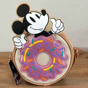 Bioworld Mickey Mouse Sprinkle Donut Crossbody Bag Purse NWT - Disney